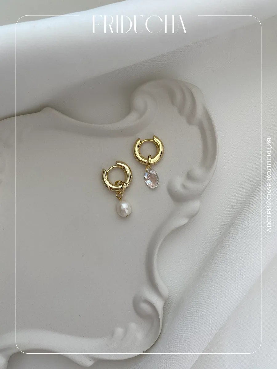 Подвеска кулон Swarovski Crystal овальная, позолота, фото 11